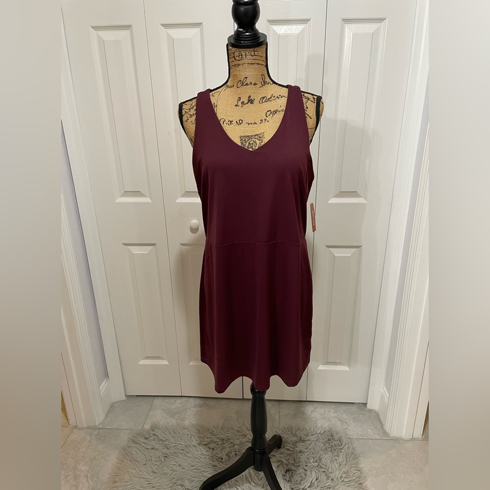 NEW Soma Merlot 24/7 V-Neck Sport Dress Sz L